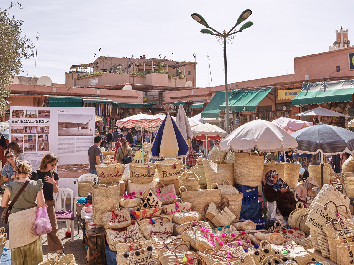 People of Tamba in the streets of Marrakech during Contemporary Africans Art Fair in 2019