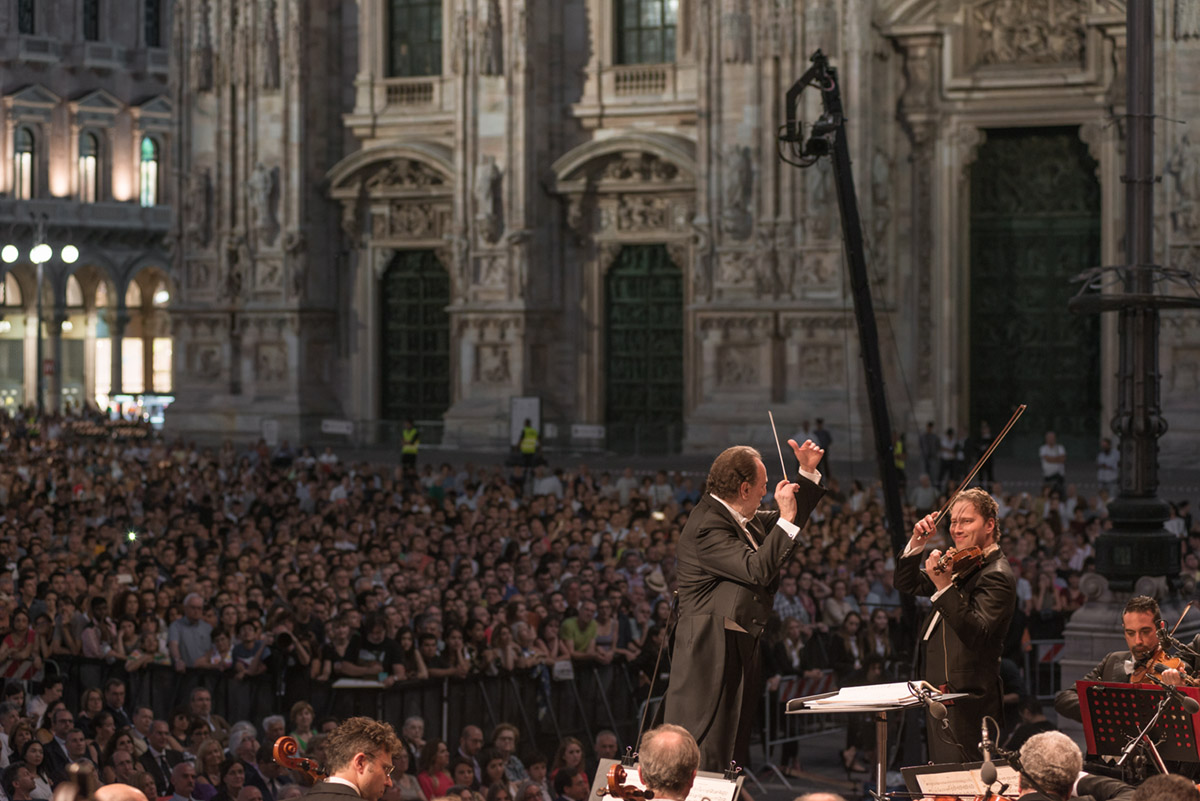 Riccardo Chailly and Nikolaj Znaider at the 5th Concerto per Milano, June 11th 2017