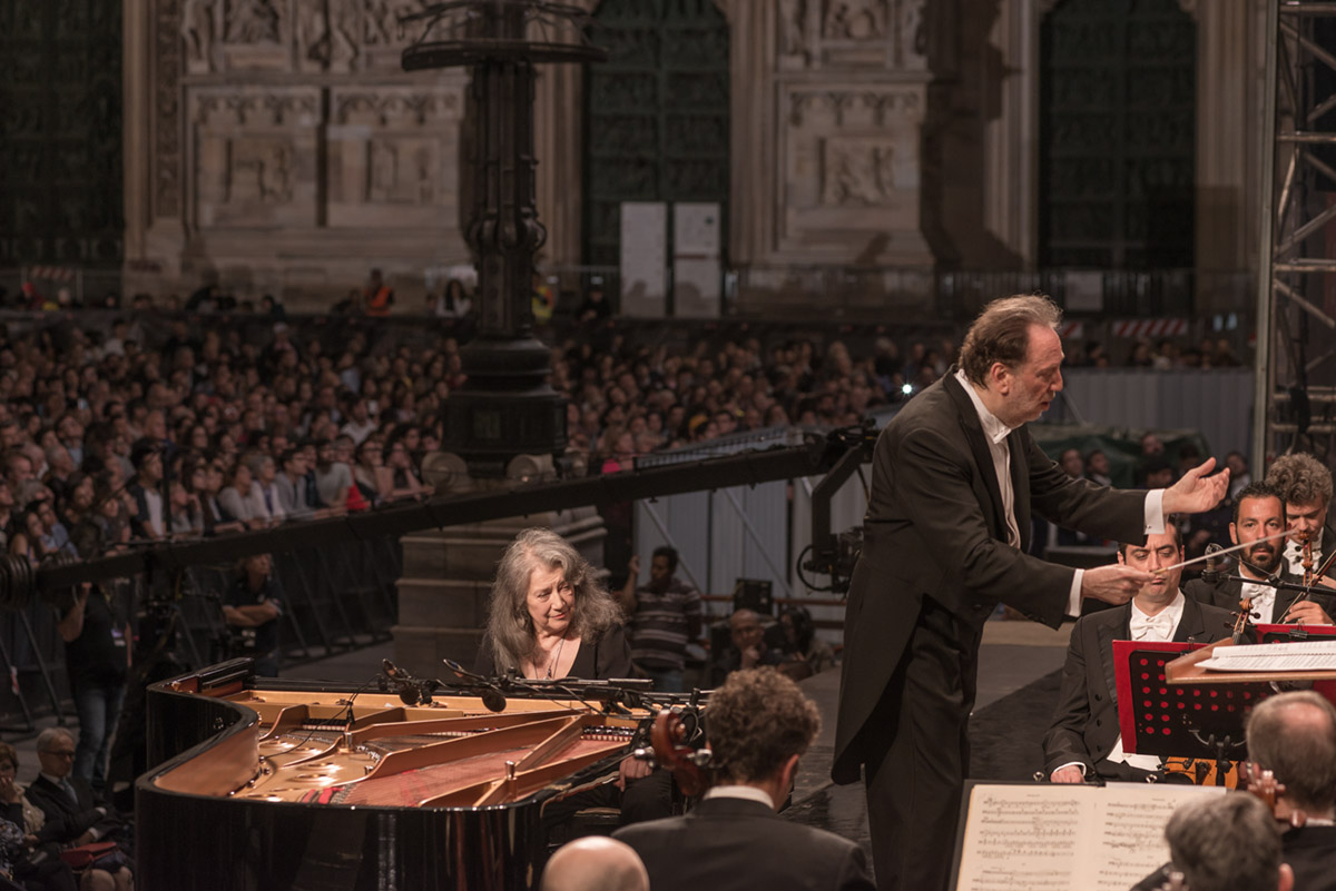 Riccardo Chailly and Martha Argerich at the 4th Concerto Per Milano, June 12th 2016