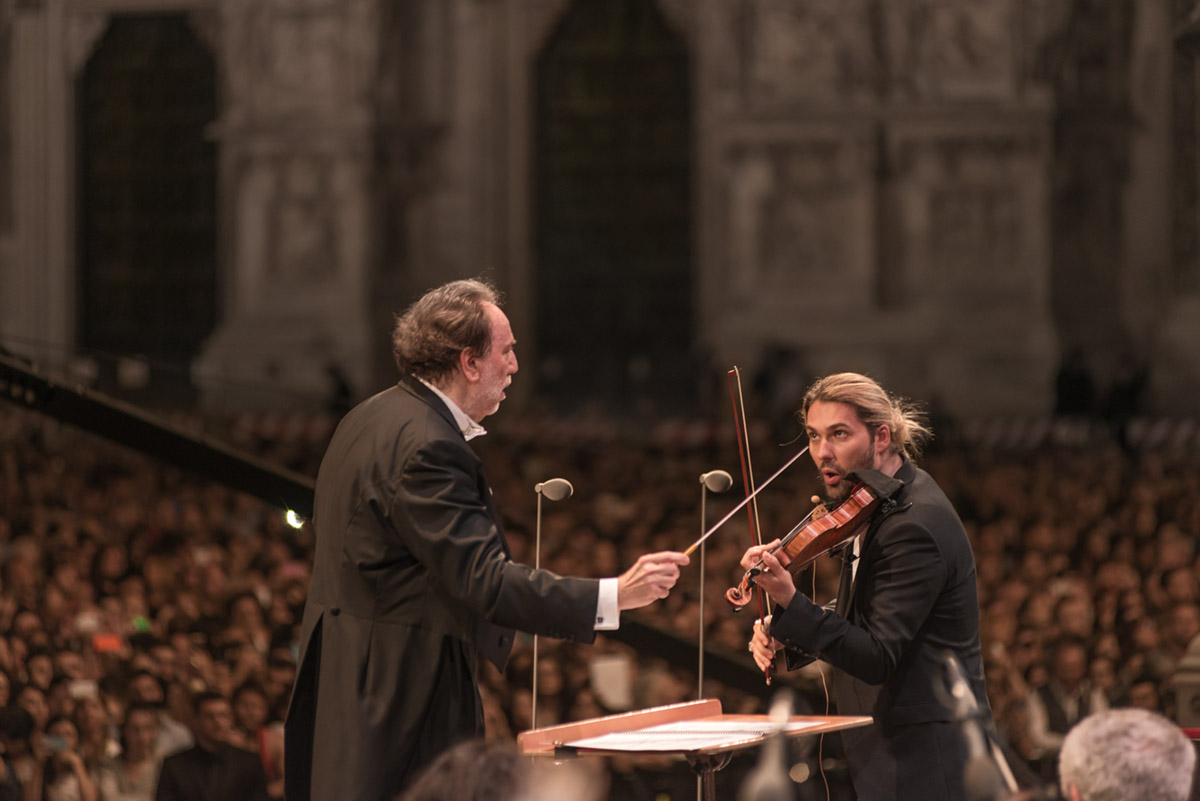 Riccardo Chailly and David Garrett at the 3rd Concerto Per Milano, May 30th 2015
