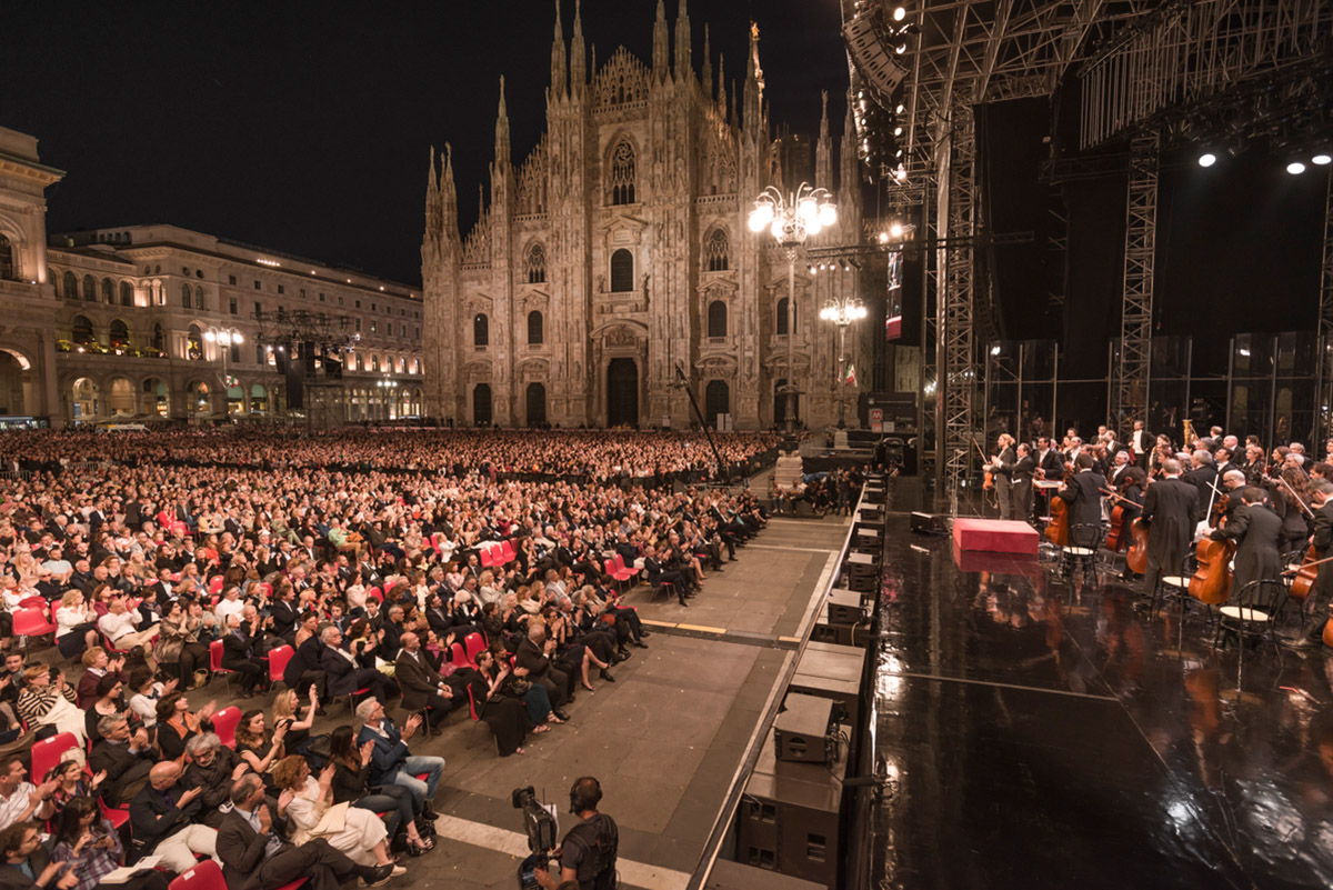 Riccardo Chailly and David Garrett at the 3rd Concerto Per Milano, May 30th 2015